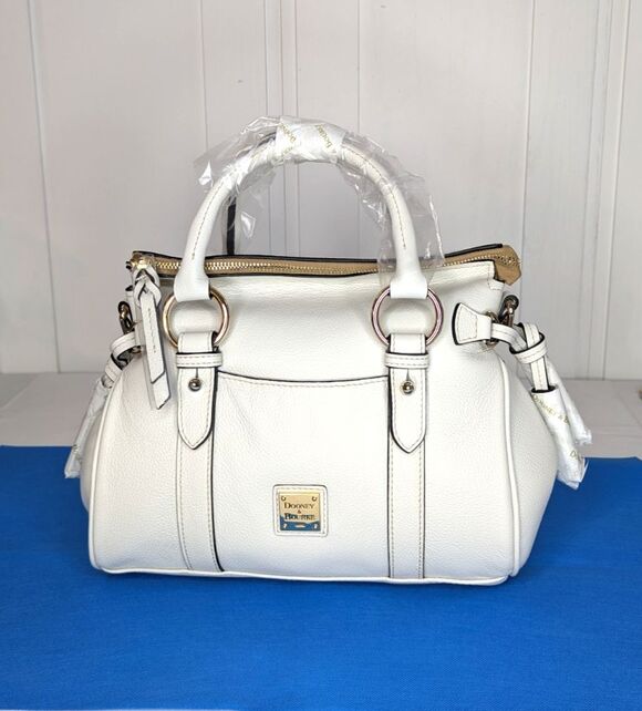 Dooney & Bourke Handbags - Dooney & Bourke Pebbled Leather Sorrento Satchel 30 with Pocket - Off White, NWT